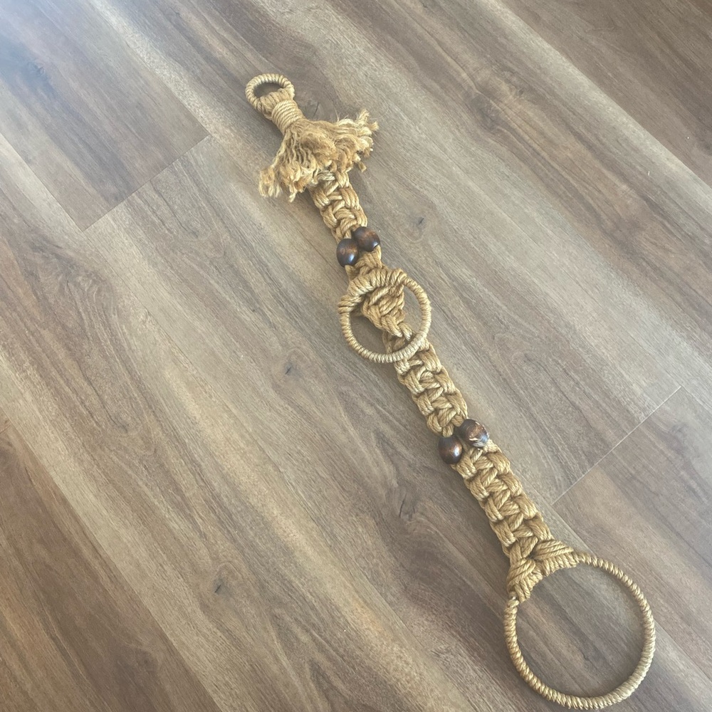 Boho Handmade Macrame Wall Towel Holder Rustic Decor
